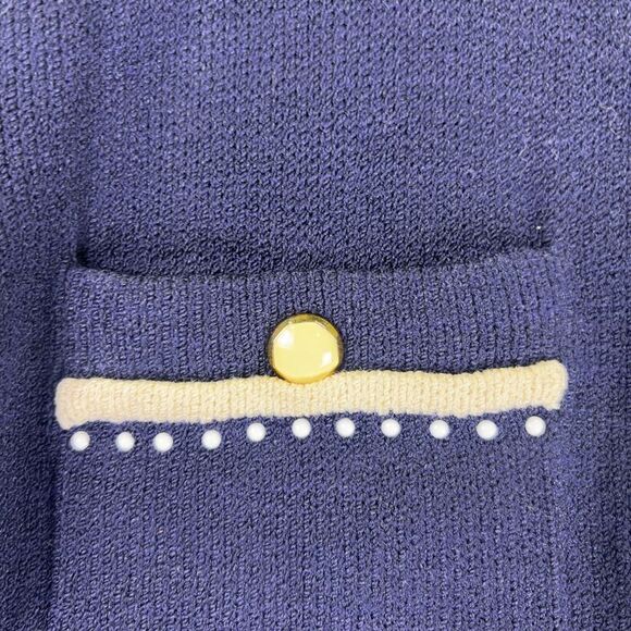 St. John Vintage St. John Collection By Marie Gray Knit Women's Navy Cardigan - Picture 4 of 7